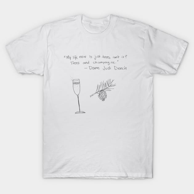 Trees & Champagne T-Shirt by kverdz 